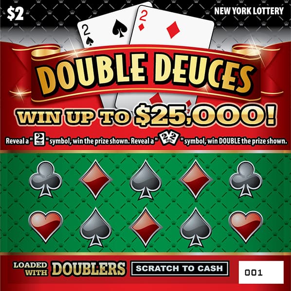 DOUBLE DEUCES New York Lottery scratch-off ticket art