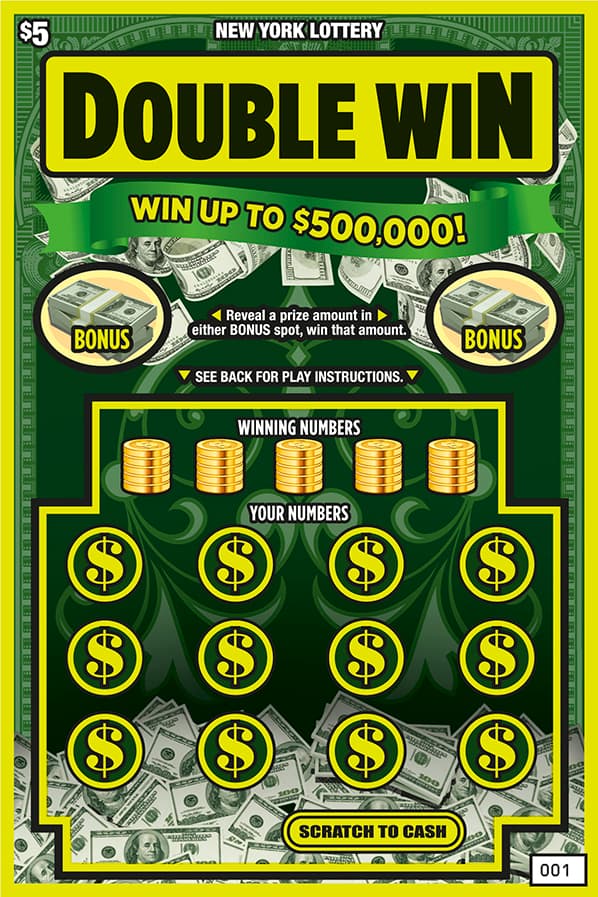 DOUBLE WIN New York Lottery scratch-off ticket art