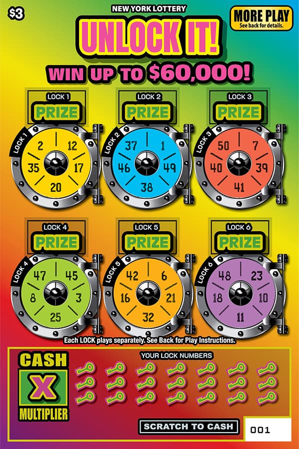 UNLOCK IT! New York Lottery scratch-off ticket art