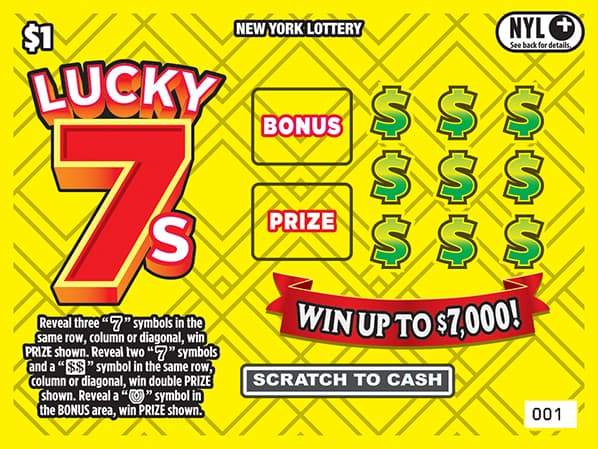 LUCKY 7s New York Lottery scratch-off ticket