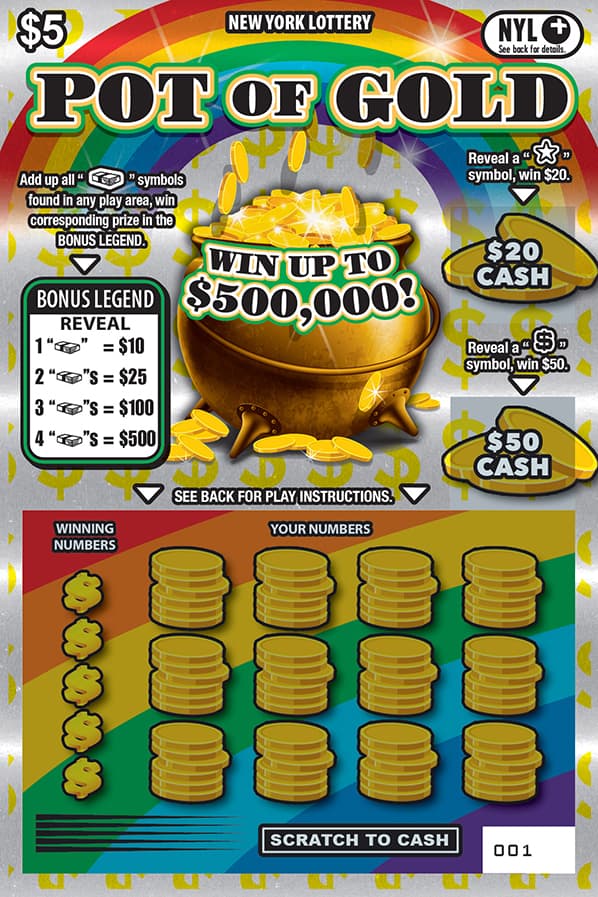 POT OF GOLD New York Lottery scratch-off ticket art