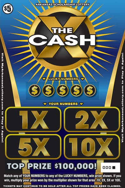 X the Cash Arkansas Lottery scratch-off ticket art