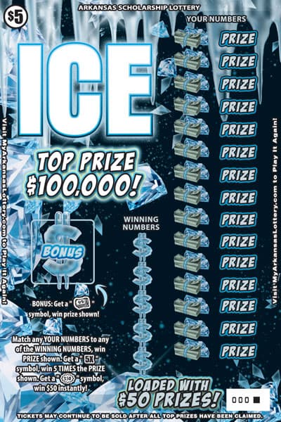 Fire and Ice Arkansas Lottery scratch-off ticket art