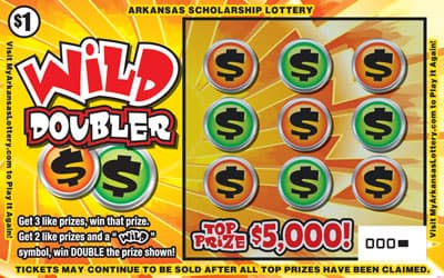 Wild Doubler Arkansas Lottery scratch-off ticket art