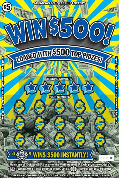 Win $500! Arkansas Lottery scratch-off ticket
