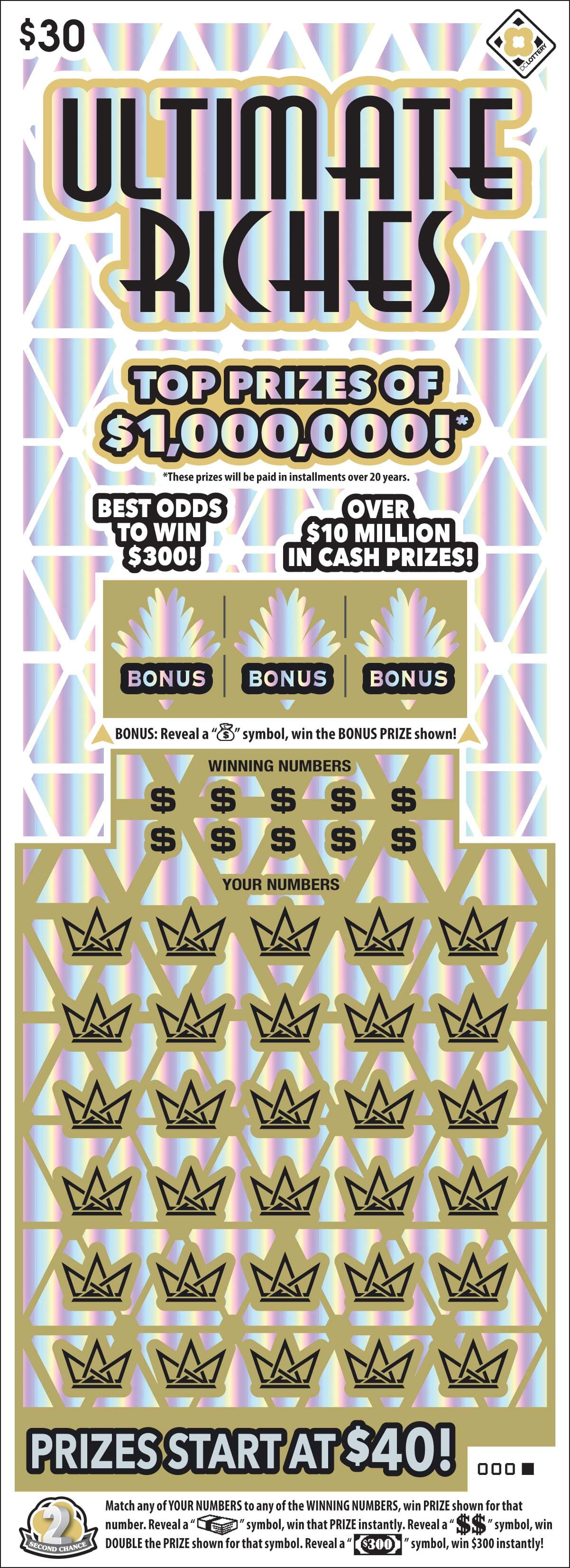 Ultimate Riches District of Columbia Lottery scratch-off ticket