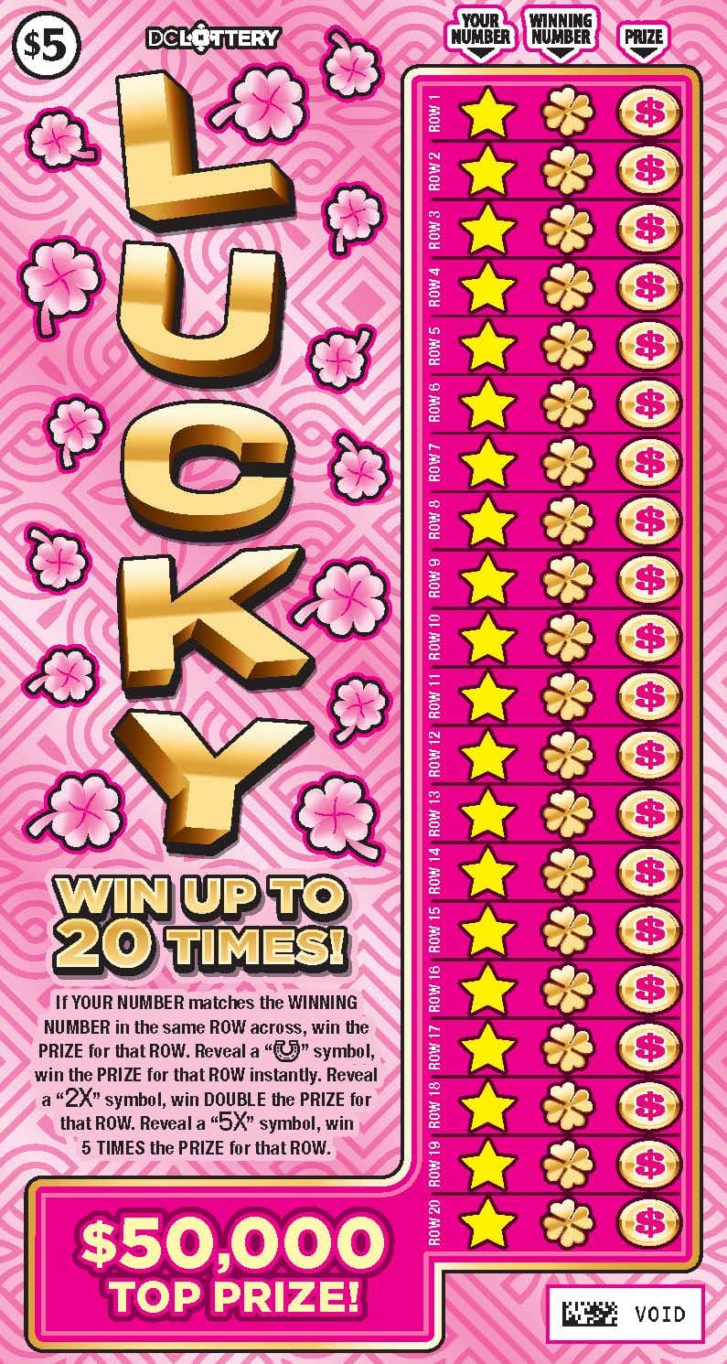 Lucky District of Columbia Lottery scratch-off ticket art