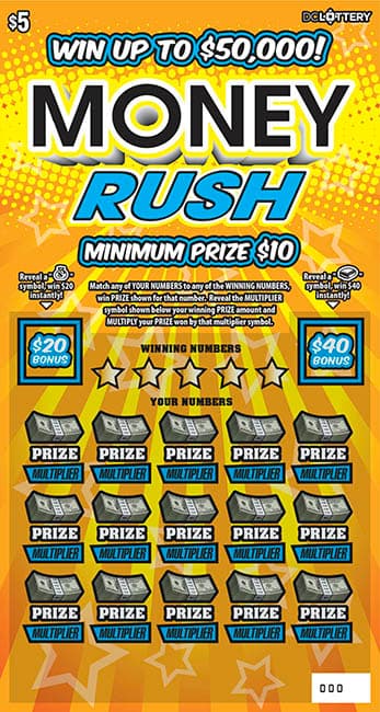 Money Rush District of Columbia Lottery scratch-off ticket