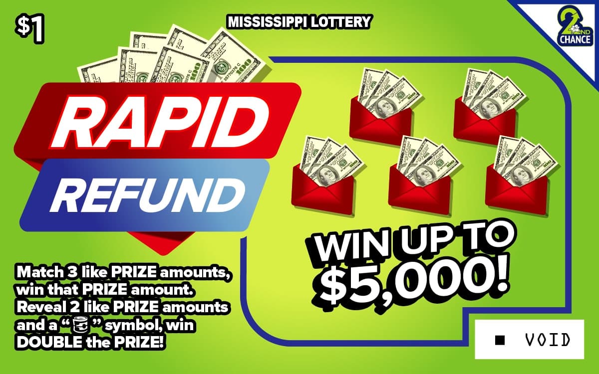 Rapid Refund Mississippi Lottery scratch-off ticket art