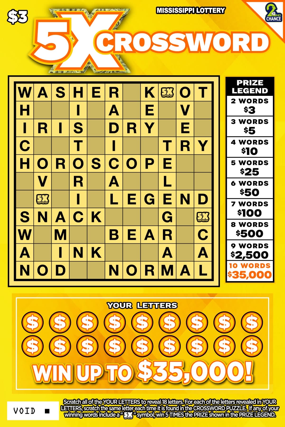 5X Crossword