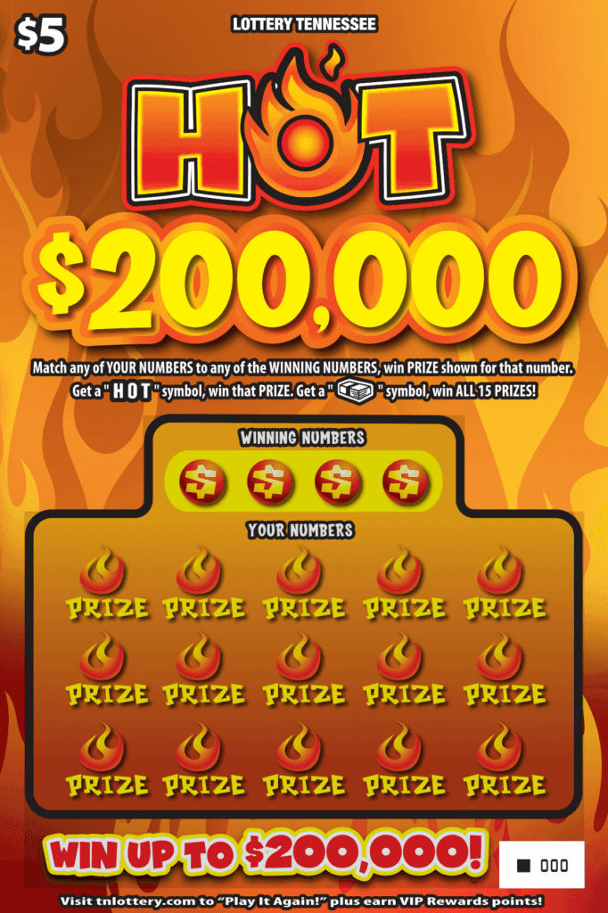 Hot $200,000 Tennessee Lottery scratch-off ticket