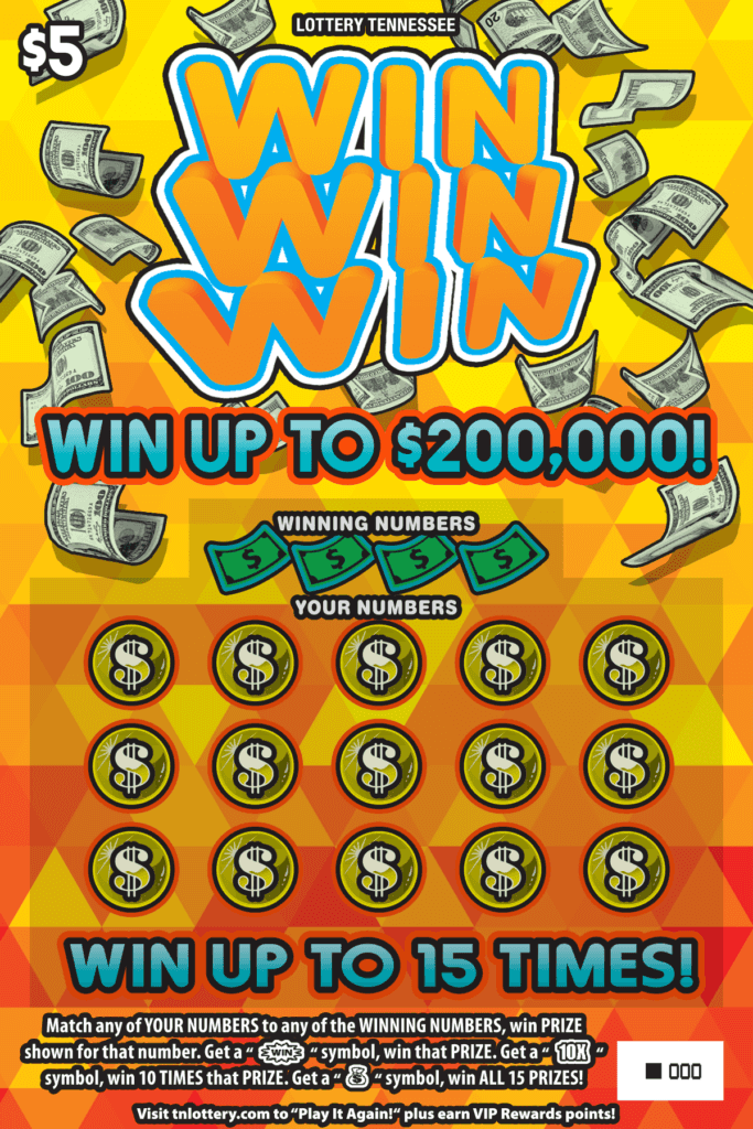 Win Win Win Tennessee Lottery scratch-off ticket