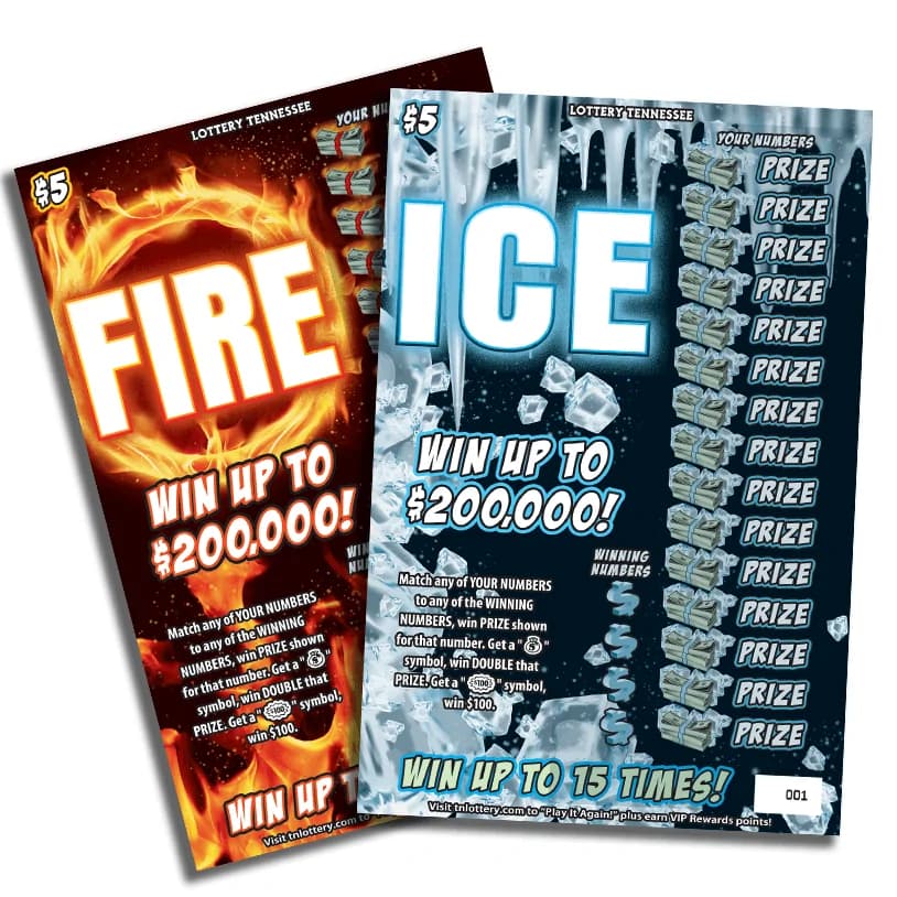 Fire/Ice Tennessee Lottery scratch-off ticket art