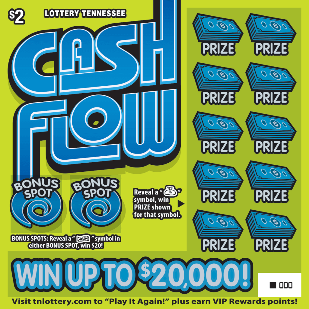 Cash Flow Tennessee Lottery scratch-off ticket art