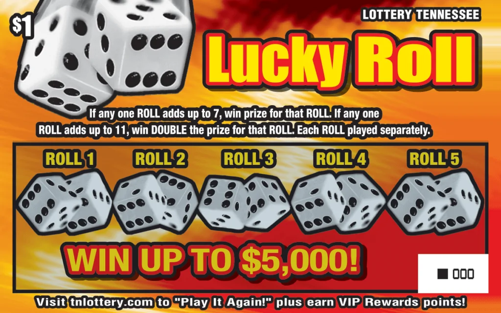 Lucky Roll Tennessee Lottery scratch-off ticket art
