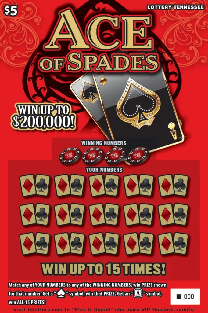 Aces Of Spades Tennessee Lottery scratch-off ticket art