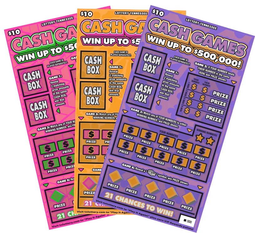 Cash Games Tennessee Lottery scratch-off ticket