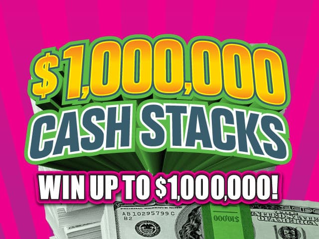 $1,000,000 Cash Stacks Florida Lottery scratch-off ticket art