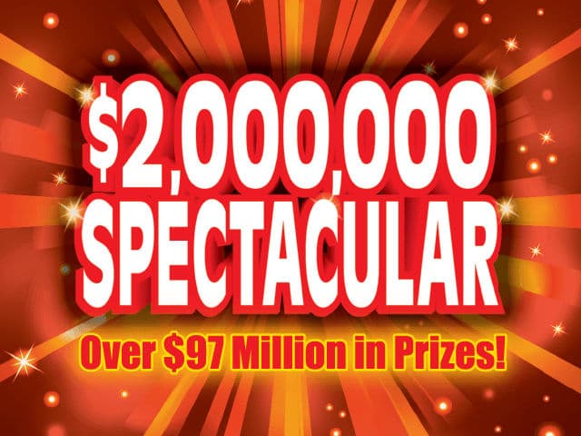 $2,000,000 Spectacular Florida Lottery scratch-off ticket art