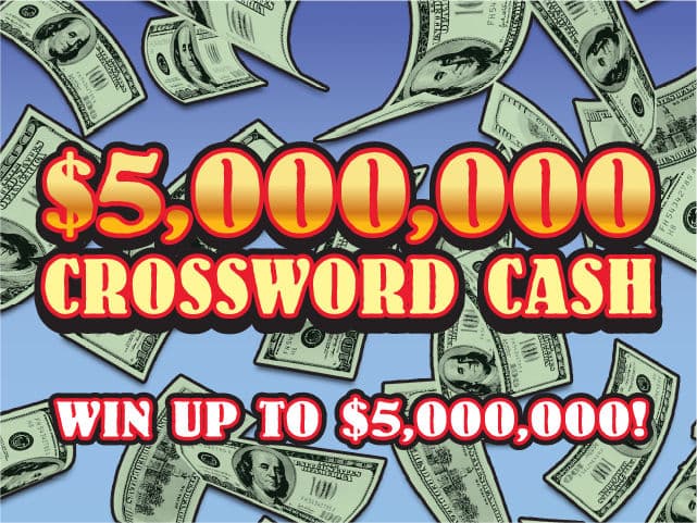 $5MM Crossword Cash Florida Lottery scratch-off ticket art
