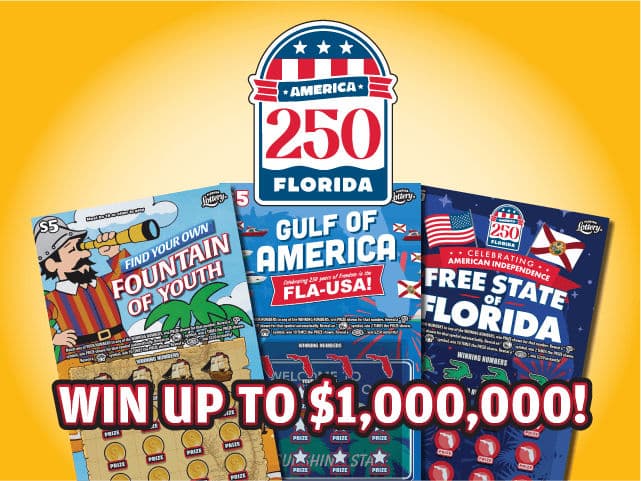 America 250 Florida Florida Lottery scratch-off ticket