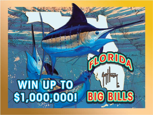 GUY HARVEY© FLORIDA BIG BILLS Florida Lottery scratch-off ticket