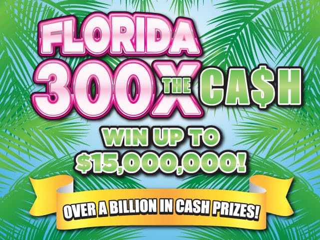 Florida 300X the Cash Florida Lottery scratch-off ticket