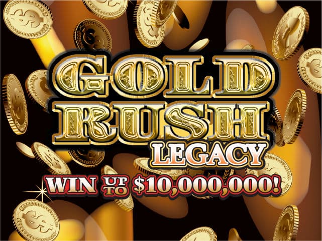Gold Rush Legacy Florida Lottery scratch-off ticket art