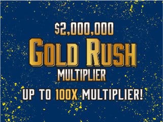 $2,000,000 GOLD RUSH MULTIPLIER Florida Lottery scratch-off ticket