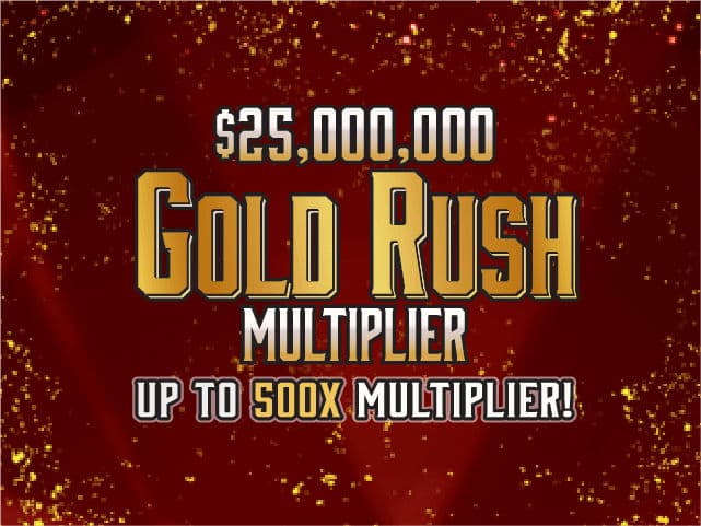 $25,000,000 GOLD RUSH MULTIPLIER Florida Lottery scratch-off ticket