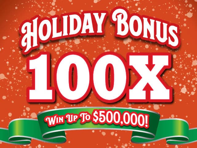 Holiday Bonus 100X Florida Lottery scratch-off ticket