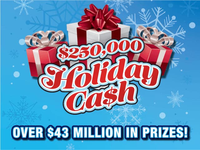 $250,000 HOLIDAY CA$H Florida Lottery scratch-off ticket art