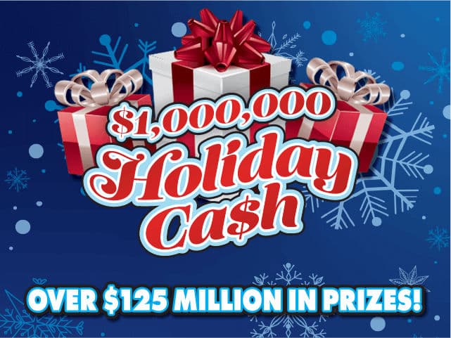 $1,000,000 HOLIDAY CA$H Florida Lottery scratch-off ticket art