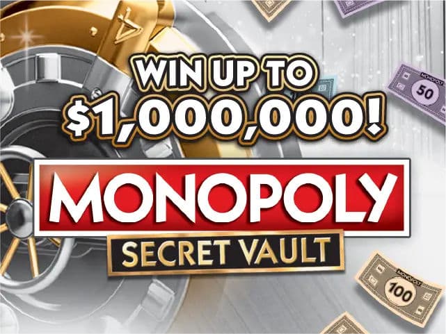 MONOPOLY™ SECRET VAULT Florida Lottery scratch-off ticket art
