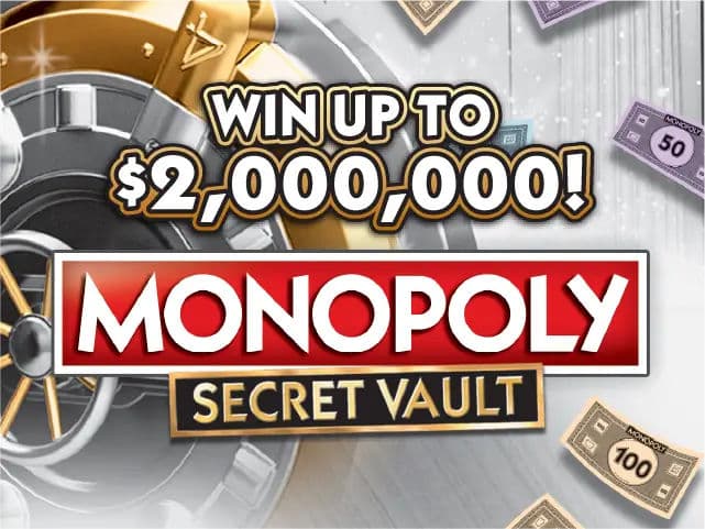 MONOPOLY™ SECRET VAULT Florida Lottery scratch-off ticket art