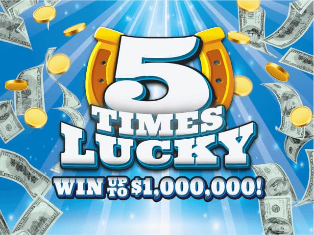 5 Times Lucky Florida Lottery scratch-off ticket art
