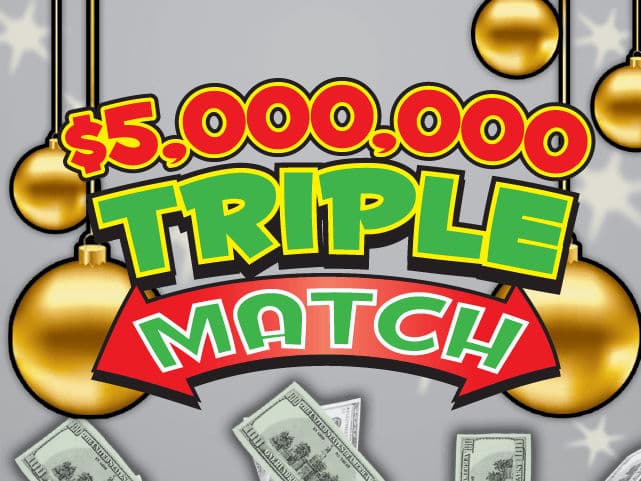 $5,000,000 Triple Match Florida Lottery scratch-off ticket art