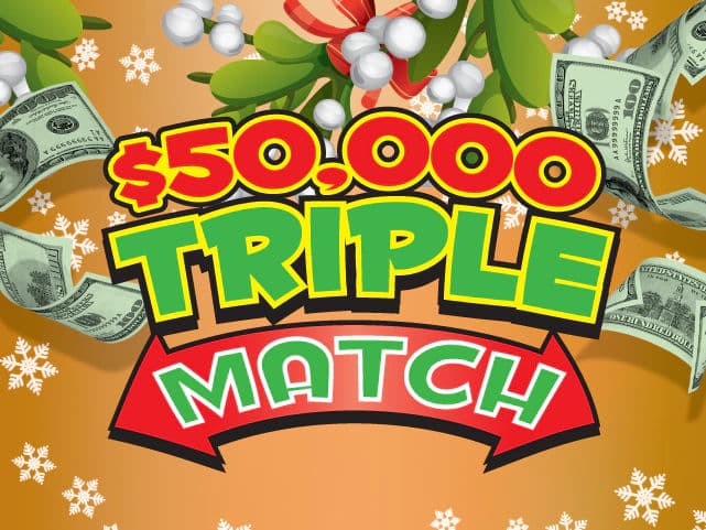 $50,000 Triple Match Florida Lottery scratch-off ticket art