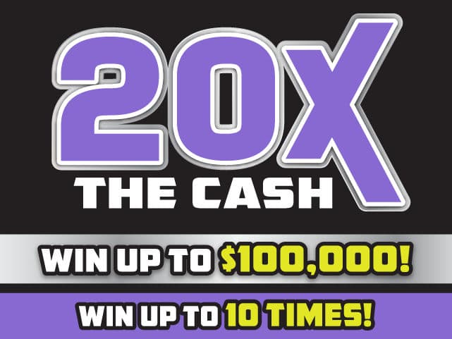 20X the Cash Florida Lottery scratch-off ticket art