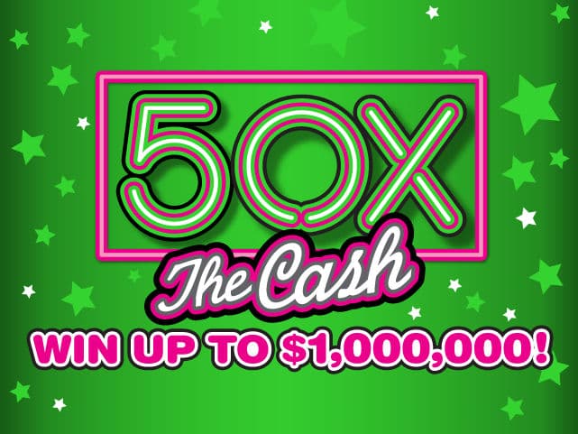 50X The Cash Florida Lottery scratch-off ticket