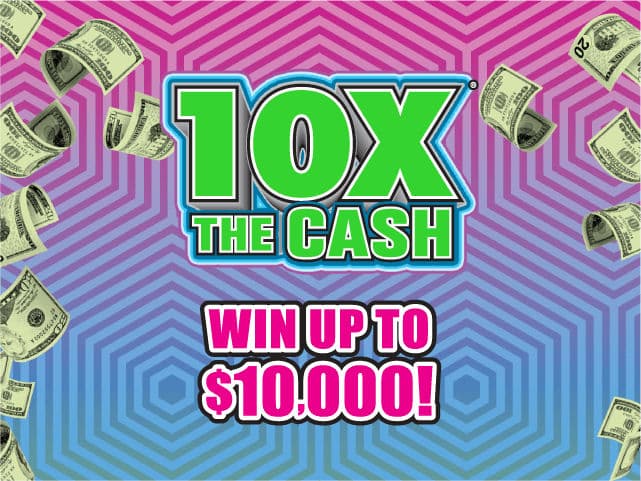 10X THE CASH Florida Lottery scratch-off ticket
