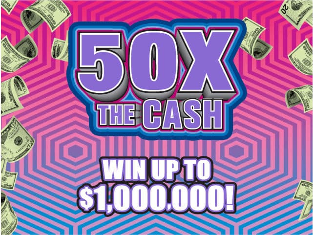 50X THE CASH Florida Lottery scratch-off ticket
