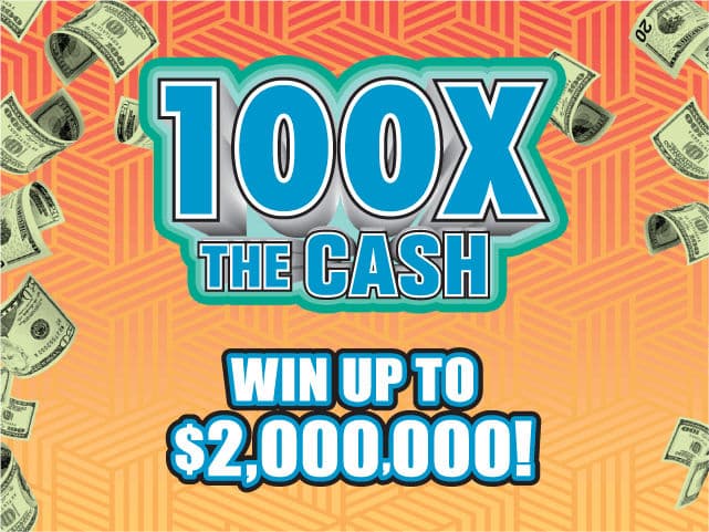 100X THE CASH Florida Lottery scratch-off ticket art