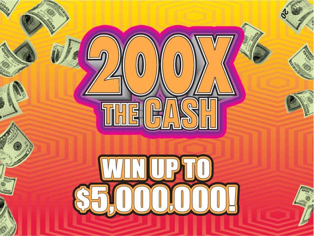 200X THE CASH Florida Lottery scratch-off ticket art