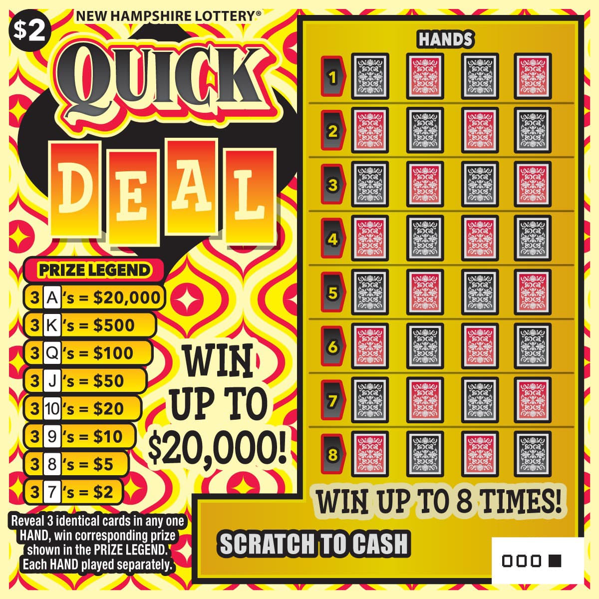 Quick Deal New Hampshire Lottery scratch-off ticket art