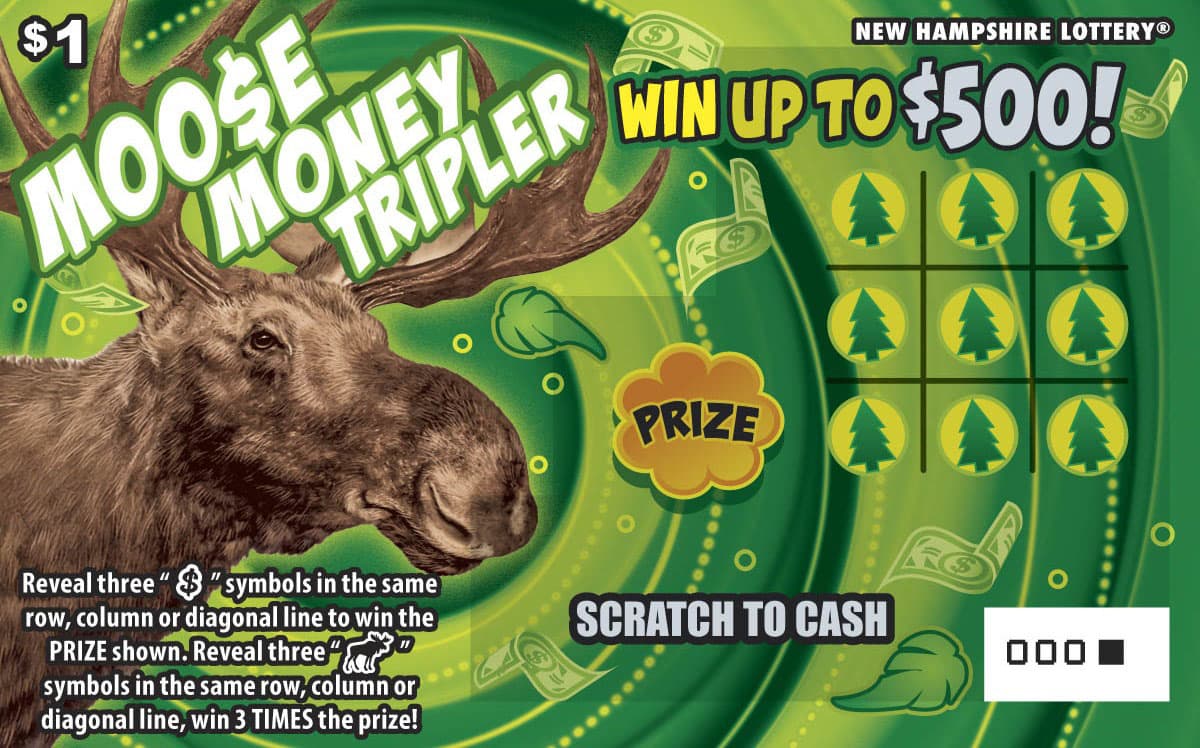 Moo$e Money Tripler New Hampshire Lottery scratch-off ticket art