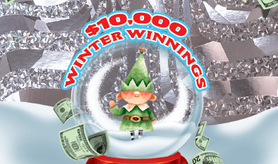 $10,000 WINTER WINNINGS Massachusetts Lottery scratch-off ticket art