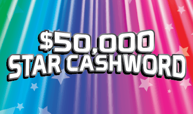 $50,000 Star Cashword Massachusetts Lottery scratch-off ticket art