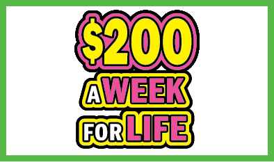 $200 A WEEK FOR LIFE Massachusetts Lottery scratch-off ticket art