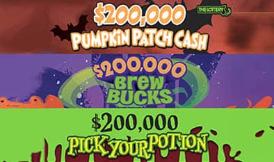 $200,000 HALLOWEEN Massachusetts Lottery scratch-off ticket art